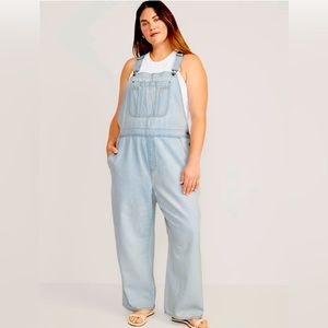 NWT Old Navy Baggy Wide-Leg Non-Stretch Jean Overalls Size 26